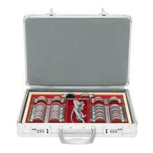 104PCS Test-Linsen-Set, 38x27x6cm Optische Messbrille Linsen, Für Optometren Und Augenkliniken, Silber - Silber - Übersicht 7