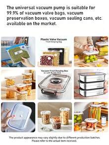 1Pc Handheld Mini Electric Vacuum Pump, Universal Air Extractor For Food Storage Bags Fresh‑Keeping Boxes Sealed Jars, Portable Food Compression Bag Pump, Household Kitchen Preservation Gadget, Gift For Housewarming New Year Graduation - Multicolor - View 6