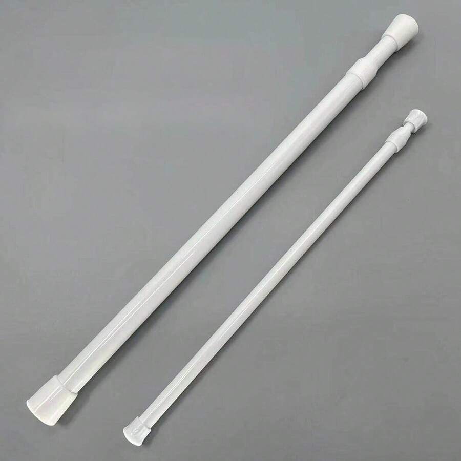 Wardrobe Hanging Rod Balcony Drying Rack Kitchen Storage Rack Rod No-Drill Shower Curtain Rod Door Curtain Telescopic Rod Window Curtain Rod - White - View 1