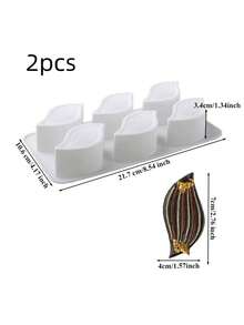 6-Cavity Wavy Leaf Mousse Cake Mold, Leaf Chocolate Silicone Mold, DIY Baking Tool - Multicolor - View 12