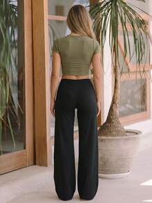Soft Flare Pants Fall Sports - Black - View 4