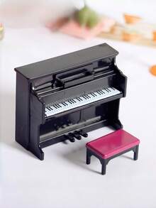 1:12 Scale Mini Piano Ornament, Grand Piano And Upright Piano With Piano Stool And Sheet Music, Dollhouse Furniture Accessories, Christmas Tabletop Decor, Music Lover Photography Prop Gift - Miniature Ornament - View 9