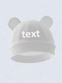 1PC Customized Baby Name Newborn Hat, For Boys And Girls Daily Use, Anti-Scratch And Warm, Suitable For All Seasons, Personalized Printed Name LOGO Beanie, Baby Gift, Gift For Kids, Ideal Gift For Baby Shower 0-3M - Multicolor - View 3