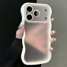 1件可愛波浪邊手機殼，適用於 iPhone 17 ProMax/17Pro/17/11 12 13 14 15 16 Pro Max，含相機鏡頭保護蓋 - 白色 - 查看 2