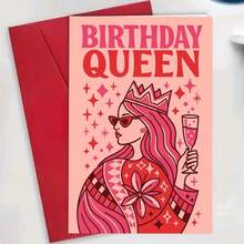 1/3 Set Birthday Queen Greeting Cards, Specially Designed For Her, Perfect For Friends And Family To Celebrate Her Special Day, Birthday Party And Gift Choice, Includes Envelope + Greeting Card, Her Celebration Card - A - View 1