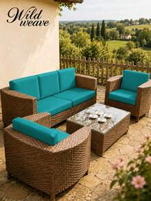 1pc Minimalist Modern Solid Color Milk Silk Elastic All-Season Universal Sofa Cover - Cadet Blue - View 10
