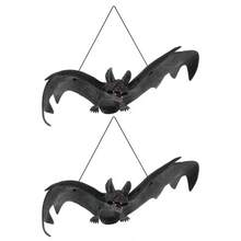Halloween Prank Scary Soft Rubber Realistic Bat, Haunted House Mall Decoration Hanging Ornament 3D Bat Doll - Multicolor - View 6