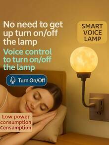 Flexible Silicone USB Powered Smart Voice Control Night Light, Cute Rabbit Design, Warm Soft Light, Adjustable Gooseneck Lamp, Suitable For Bedroom Bedside Desk Dorm Home Decor, Indoor Lighting Decorative Gift Accessory - Aaaa - View 6