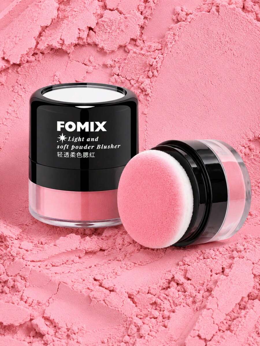 FOMIX Perona pipi bubuk matte lembut dengan bantalan puff terintegrasi, formula ringan dan halus seperti sutra, dapat diaplikasikan berlapis-lapis dan mudah dibaurkan, hasil akhir alami, palet perona pipi portabel yang ramah untuk pemula untuk riasan sehari-hari, pesta, dan hadiah. - Berwarna merah muda - View 1