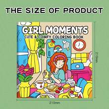 1pc Cute Cartoon Colouring Pages, Easy Thick Line Coloring Book, Preschool Tracing Drawing Book, Kindergarten Educational Painting Workbook, Simple Line Art Sketch Book, Stress Relief Kid Activity Book - Multicolor Random - View 5