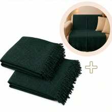 Kit 2 Mantas  Sofá Luxo Gigante 210X120 Capa De Sofá Protetora Moderno - Verde - Visão 1