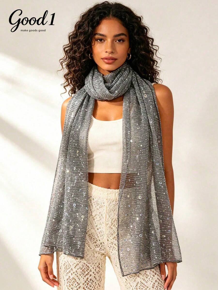 Solid Color Sheer Scarf, Versatile Soft Headscarf, Elegant All-Match Long Scarf For All Seasons
