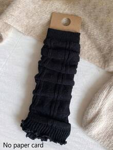 Women's Knitted Leg Warmers, Ruffled Lace Decor Solid Color Y2K Lazy Style Leg Socks, Sweet Preppy Style Leg Cover For Daily Wear - Multicolor - View 10