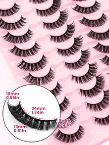 MAANGE 20 Pairs Cat Eye Natural Cross-Over Cartoon Style False Eyelashes, Fox Eye Eyelashes, Elongated Eye Tail, Thick And Curly, Thin And Long Suitable For Daily Use Cartoon Eyelashes, Cat Eye Eyelashes, Strip Eyelashes Travel Essential, Gift For Friends - Multicolor - View 6