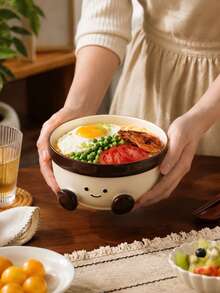 Cute Ceramic Bowl With 3D Feet, 800ml Large Salad Soup Ramen Bowl, Underglaze Color, Microwave And Dishwasher - Multicolor - View 13