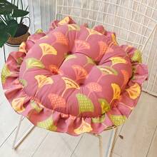 1 buah Bantal Kursi Bulat/Persegi dengan Tepi Bergelombang dan Motif Bunga, Bantalan Kursi Serbaguna Lembut yang Dapat Dicuci, Bantalan Sandaran, Bantalan Kursi Tebal dan Lembut, Cocok untuk Penggunaan di Rumah dan Kantor - Beraneka warna - View 10