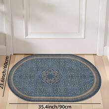 1pc Oval Flannel Door Mat, Soft Comfortable Absorbent Non-Slip Machine Washable With Anti-Slip Backing, Suitable For Entrance, Living Room, Bedroom, Kitchen, Bathroom, Patio, Hallway, Multi-Functional Home Floor Mat Holiday Decor Rug - Multicolor - View 11