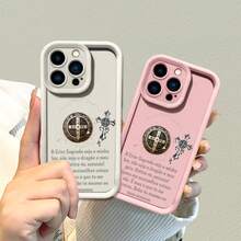 Capa para iPhone 13 12 11 14 15 16 17 pro max  A15 A13 A14 A12 A17 A54 A55 A72 Redmi 12C 13C POCO X3 X6 Pro Note 12 13 14 Moto G04 G24 G14 G54 G22 G34 G84 Edge 60 PRO Cruz de São Bento Silicone Anti-impact Frete Grátis - J2 - Visão 3