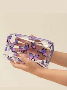 1pc/1set Butterfly Stationery Box, Large Capacity Wear-Resistant Storage, Can Store Various Pens And Stationery, Suitable For School Learning, Dormitory Organization, Bridesmaid Gift, Birthday Gift, Creative Storage Gift, Back To School Essential - A - View 4