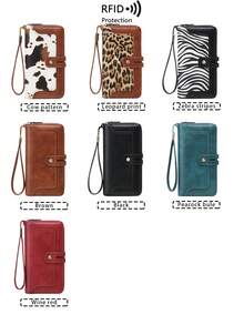 CHARM INFINITE Best-Selling RFID Anti-Theft Women's Wallet, Printed Color-Block European And American Style New Leather Clutch, Multi-Function Vintage Long Wallet - Brown - View 10