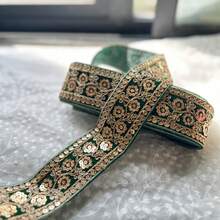1/5碼 DIY 金色金屬感飾邊，適用於衣物、洋裝與手工配件－優雅蕾絲，可用於晚禮服、節日裝飾、設計師服飾，多色可選 - 多色E - 查看 12