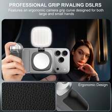 Magnetic Phone Camera Handle, Ergonomic Handheld Selfie Grip With Detachable Wireless Remote, Portable DSLR-Style Phone Stabilizer - Multicolor - View 9