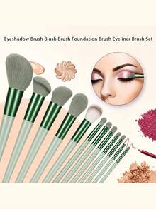 Professional Makeup Brush Set, 13 Brushes And 4 Triangle Powder Puffs With Storage Bag. Soft Nylon Bristles, Suitable For All Skin Types, Portable Oval Foundation Brush, Eyeshadow Brush - Multicolor - View 4