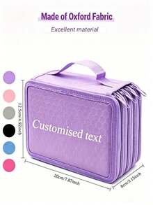 Customizable Name Colorblock Tote Pencil Case, Customizable 3D Cartoon Stationery Pencil Case, Student Stationery Storage Bag, Portable Large Capacity, Suitable For Back To School Gifts - Multicolor - View 6