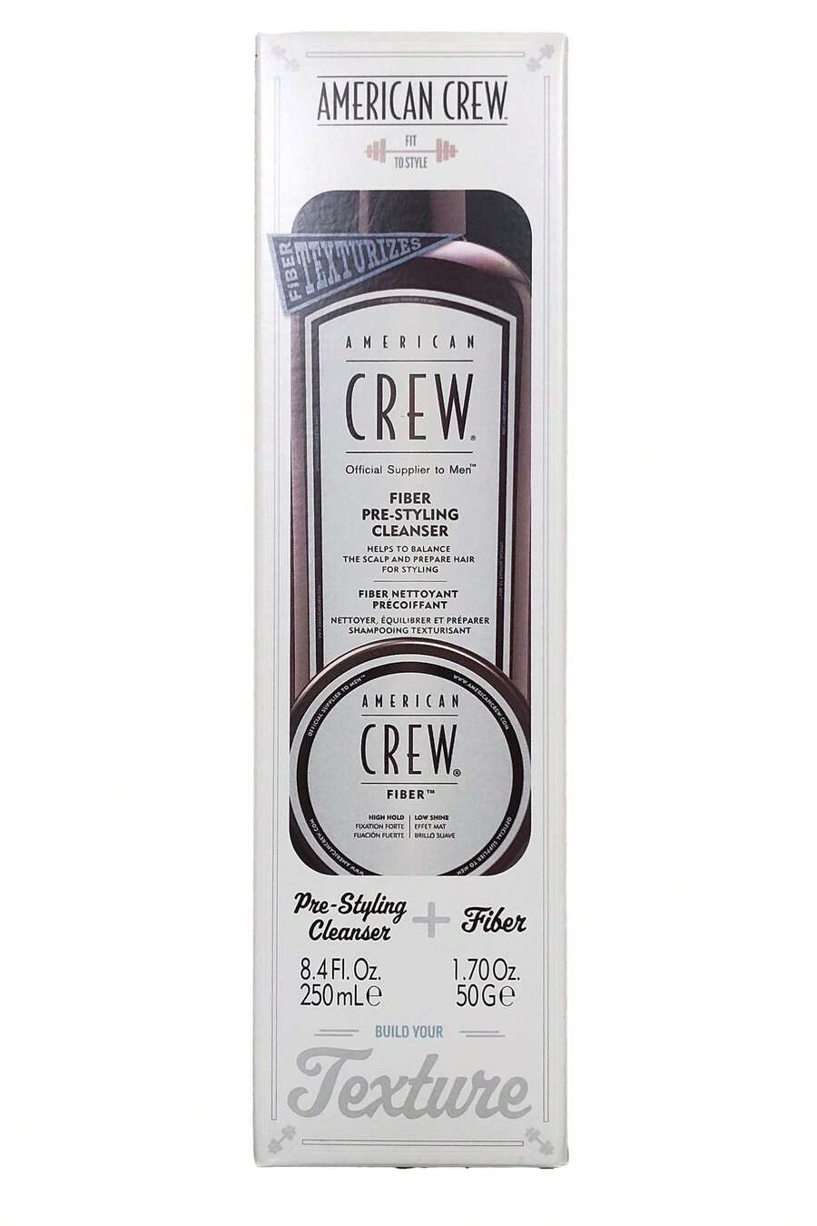 American Crew Fiber Pre-Styling Cleanser 250ml & Fiber 50g - Full Size - View 1