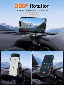 Magnetic Car Phone Holder, Foldable Dashboard Clip Phone Mount, N52 Strong Magnetic Hands-Free Phone Holder, Suitable For Car Sun Visor, Steering Wheel, Compatible With MagSafe - A - View 9