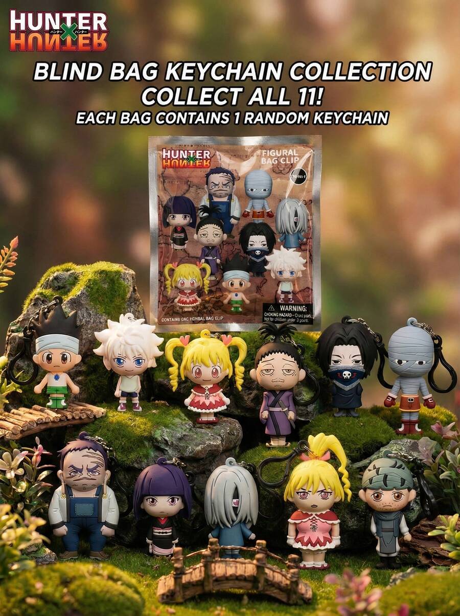 Crunchyroll 1pc Official Licensed  3D Anime Figure Blind Box, Random Keychain, Characters Include Gon, Killua, Kurapika, Can Be Used As Bag Charm, Perfect Decoration For Backpack Or As Christmas Gift, Gift For Friends - Multicolor - View 1