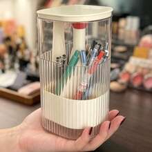 1pc Desktop Press-Down Storage Box, Dust-Proof Cosmetic Display Box, Automatic Lifting Makeup Box, Eyebrow Pencil & Powder Brush Organizer, Suitable For Makeup Storage,Makeup Organizer,Room Décor - View 7