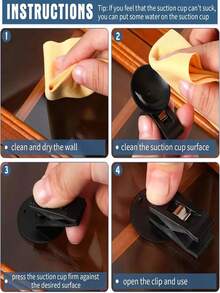 2/4pcs Car Suction Cup Clips - Strong Adhesive Car Window And Windshield Holder, Suitable For Sun Visor, Receipts - Durable Plastic Residue-Free Removable Holder (Black), Car Clips - Multi-functional Suction Cup - View 5