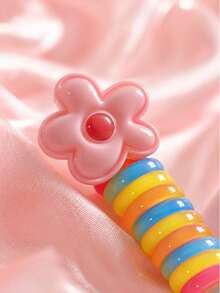 4/1pc Cartoon Heart Flower Spiral Hair Tie, High Elasticity No Damage To Hair, Vintage Sweet Hair Accessory - Suitable For Women And Girls, Daily Commute, Date, School - Multicolor - View 3