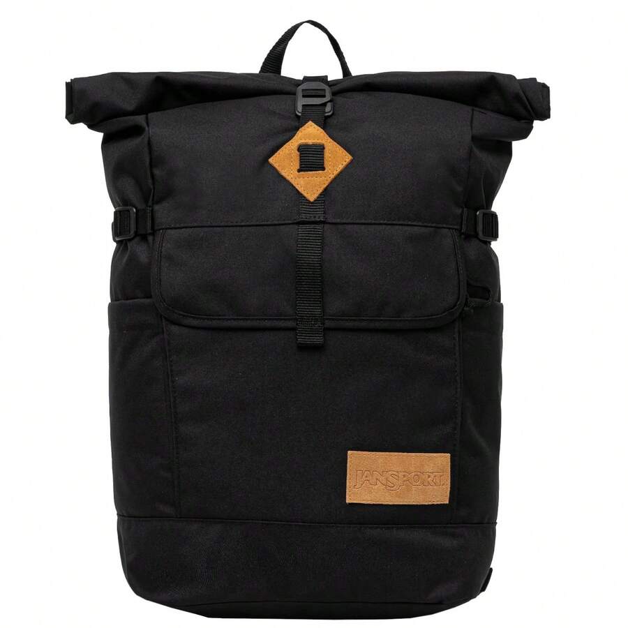 JanSport Hatchet Rolltop Backpack - Black Unisex Backpacks - Black - View 1