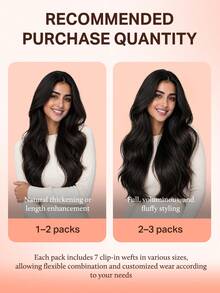 DOORES 100% Human Hair Clip In Hair Extensions, 112g 7pcs 14-24 Inch Dark Brown, Fast 5 Mins Installation For Daily Wear, Natural Adding Volume To Thin Hair - S2 - View 6