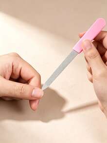 Pink Dual-Ended Nail File 3 Pieces Set, Multi-Function Nail Care Polishing And Buffing, Manicure Tool, Travel Essential, Back To School Must-Have, Bedroom Vanity Practical, Affordable Good, Holiday Essential, Gift For Women - Multicolor - View 4