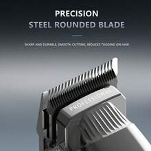 Kemei Professional Men's Hair Clipper - Precision Trimmer, Men's Electric Hair Clipper, USB Rechargeable, Comes With 6 Limit Combs, LED Display, Salon-Grade Hair Cutting Equipment - Black - View 3