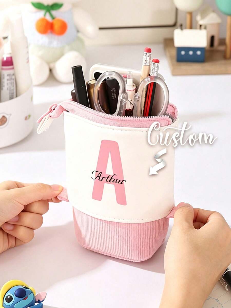 Hộp bút cá nhân hóa, hộp bút đứng tùy chỉnh, hộp bút bật lên, túi đựng bút trượt xuống, hộp bút cho học sinh, túi đựng văn phòng phẩm in tên tùy chỉnh, túi bút in tên tùy chỉnh, túi bút đứng, quà tặng tựu trường - Nhiều màu - Xem 1