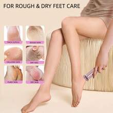 2-In-1 Electric Foot File And Nail Buffer, 6 Adjustable Speeds, USB Rechargeable 1200mAh, Foot Care Tool, Removes Dead Skin And Calluses, Improves Dry Rough Heels, Creates Smooth Foot Skin - Pink - View 2