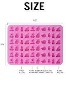 60-Cavity Mini Bear Mixed Shape Donut Baking Mold, Home-Made Candy Ice Cube Jelly Handmade Tool Suitable For Holiday Parties, Home Baking, Handmade DIY, Holiday Candy Making, Snack Making, Jelly Mold, Ice Cube Mold, Baking Mold - Multicolor - View 6