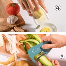 6pcs Kitchen Gadget Set, Space-Saving Cooking Tools Kitchen Accessories - Garlic Grinder, Cheese Grater, Vegetable Peeler, Pizza Cutter, Herb Stripper, Bottle Opener Gift Set, Suitable For RV Camping And Outdoor Use - A - View 4