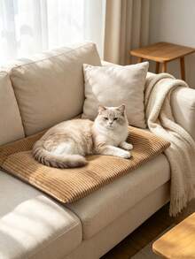 1pc Soft Corduroy Pet Cushion, Warm Sleeping Pad For Cats And Dogs, Non-Slip Indoor Window Sill Sofa Bed, Suitable For Large, Medium And Small Pets, Machine Washable - Multicolor - View 4