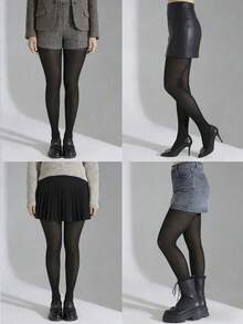Women's Fashion Sexy Core-Spun Yarn Pantyhose One Pair - Black - View 5