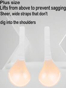1 Pair Women's Silicone Adhesive Push-Up Bra, C/D/E/F/G Cup Sizes, Adjustable Length, Invisible Bra, Significant Lifting Effect, Noticeable Breast Lift, Strong Lifting Effect, Reusable, Suitable For Various Occasions, Evening Gowns, Holiday Outfits, Great Gift Choice, Halloween Women's Clothing, Christmas Women's Clothing - Apricot - View 2
