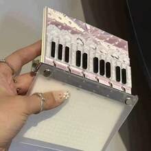 Aesthetic 3D Piano Pattern A7 Ring Binder Cover, Pearl Lace Decorated Loose Leaf Shell, DIY Scrapbook Making Accessories - A - View 3