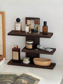 3-Tier Solid Wood Perfume Rack, Cosmetic Display Tray, Suitable For Home Decor, Jewelry Display, Cosmetic Storage And Ornament Placement, Also For Tea And Snacks, Kitchen Storage, Garden Tray - View 8