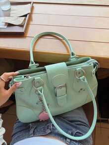 Dedoo 2026 New Y2K Fashion Large Capacity American Retro Versatile Motorcycle Style Shoulder Underarm Bag Handbag (Accessories Not Included) - Green - View 6