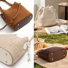 12pcs DIY PU Leather Bag Making Kit With 3pcs Base Plates, 3pcs Adjustable Strap & 6pcs Hooks Suitable For Crochet Crossbody Shoulder Bags, Purse Craft Supplies For Hobbyists, Crochetters, Bag-Making, DIY Wallet Making - New Model - View 8