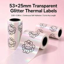 Pearlescent Film Transpraent Instant Print Thermal Photo Paper, Transparent Self-Adhesive Thermal Paper For Mini Printers, Compatible With Most Thermal Mini Error Printing Printers - View 7